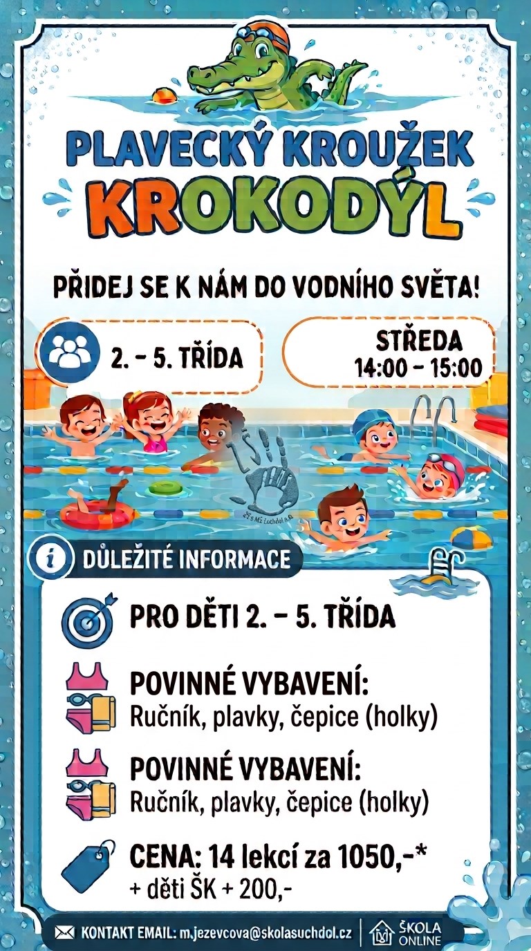Poslední volná místa v kroužku Krokodýl!
