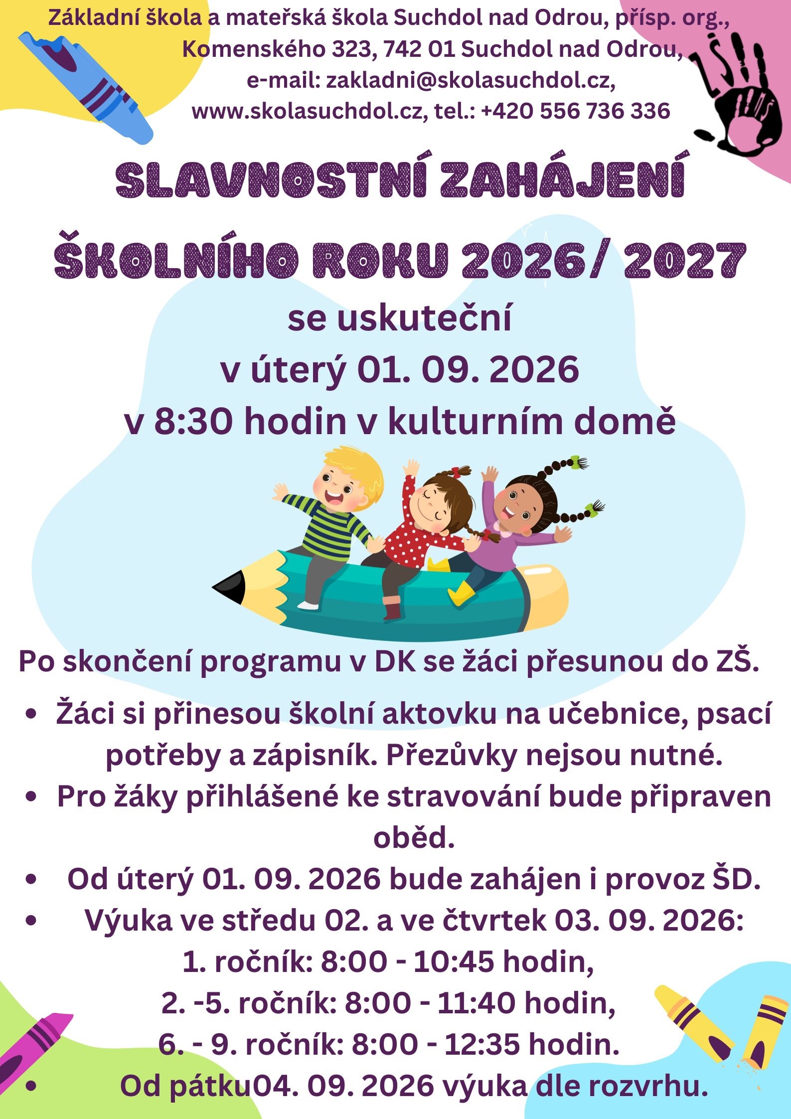 Slavnostní zahájení školního roku 2026/2027